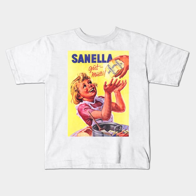 SANELLA Butter Gut Mutti! Cake Baking Vintage German Advertisement Kids T-Shirt by vintageposters